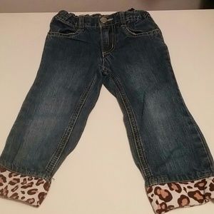 Jeans with leopard cuffs